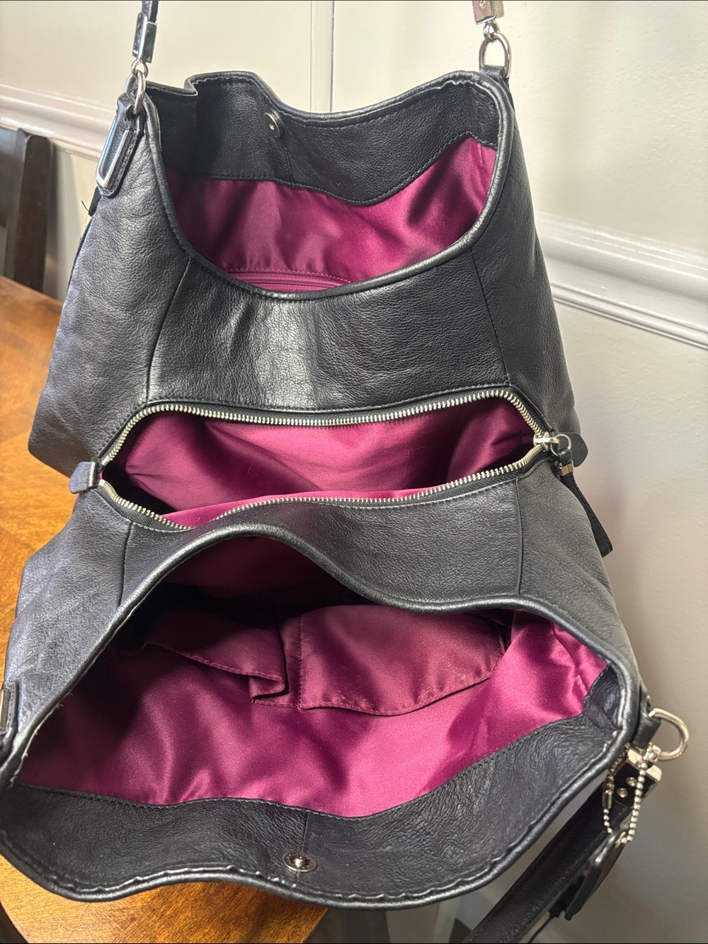 π₯COACH Phoebe Signature Op Art Shoulder Bag with Leather Trim - Picture 8 of 16